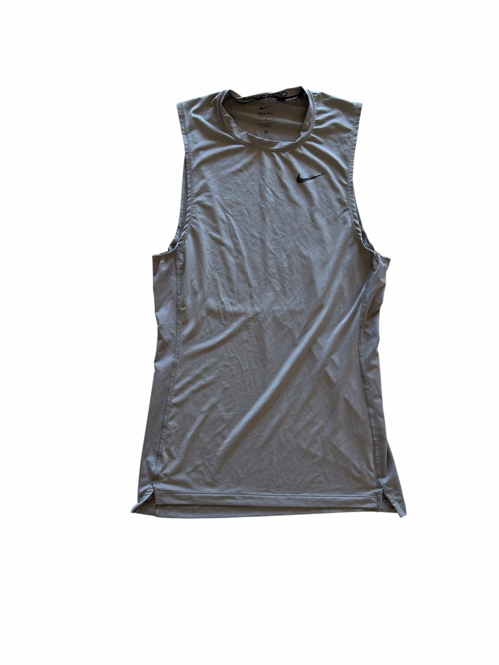 Nike Pro Dri-FIT Sleeveless Training Compression Shirt Gray Size Large L